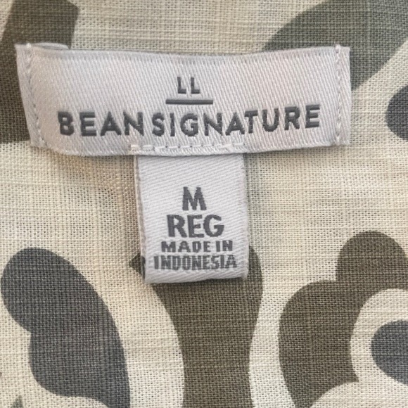 LL Bean Signature Womens Camouflage Button Down Shirt Dress Long Sleeve M Reg - Picture 3 of 7